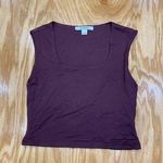 ALLSAINTS  Cropped Blouse Top Women's 6 Purple Sleeveless Square Neck Preppy B47 Photo 0