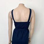 Frank And Oak [] Navy Blue Ruffle Hem Faux Button Down Midi Dress NWT Size XL Photo 4