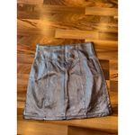 Free People  Metallic Silver Faux Leather Mini Skirt Size 10 holiday sparkle NYE Photo 6