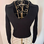 Abercrombie & Fitch Abercrombie black rib v neck collared sweater size small Photo 0