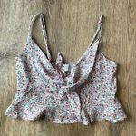 Dress Forum  Floral Tie Front Crop Top M Cottagecore Peplum Tank Y2K Photo 0