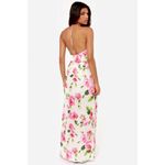 Anthropologie Lush Say No Amore Ivory Rose Floral Print Sleeveless T Back Tulip Hem Maxi Dress Photo 3