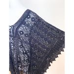 Jen's Pirate Booty Bohemian Allover Black Crochet Lace Coverup Shawl Goth Grunge Photo 4