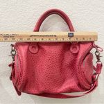 INGE Pinkish Red Polka Dot Textured Leather Satchel Shoulder Bag Photo 4