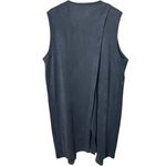 Soft Surroundings Soft Surroundiings Slate Blue Maxi Vest Cardigan Faux Suede Holiday Winter L Photo 4