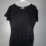 BTFBM Womens Large Black Bodycon Dress Short Sleeve Ruched Casual Party Cocktail Photo 3