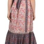 Haute Hippie Flutter Sleeve Twin Print Flounce Hem Floral Maxi Dress Photo 1