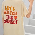 Let’s Watch The Sunset Short Sleeve Graphic Tee XS Yellow Photo 4