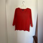 Cable & Gauge  plus size orange scallop edge sweater size 1X Photo 4