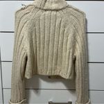 DH New York Cream Ribbed Turtleneck Sweater Size M Photo 3