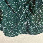 West Kei Women's Green Polka Dot Button Up Long Sleeve Blouse Top Size S Photo 9
