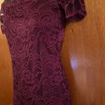 Ambiance Burgandy Lace Off the Shoulder Dress Effortless Elegance Size Small Photo 6