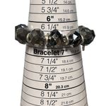 Kenneth Cole  Stretch Bracelet Glass Faceted Beads Silver Tone Iridescent Photo 3