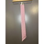 Ginnie Johansen Silk Skinny Scarf Womens Pink Geometric Twilly Oblong Print Photo 3