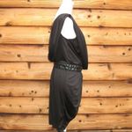 NWT Black Grecian Jersey Dress Black Size M Photo 5
