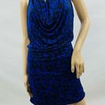 Aviva Stanoff Blue and Black Backless Dress Size M Photo 0