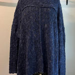 Free People Blue Chunky Knit Nightingale Oversized Pullover Sweater Size Large Photo 0