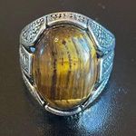 Cool tigers eye stone S925 silver ring size 7.5 Photo 0