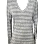 St. John Yellow Label Grey Striped Long Sleeve Top Photo 0