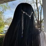 Crystal Retro Hairband Elegant Shinning Rhinestones Long Tassel Hairwear Waterdr Silver Photo 0