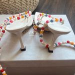 Jimmy Choo Amiral 90 Latte Nappa Leather Sandals with Beaded Raffia Photo 4