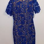Dress the Population NWOT $198 Cobalt Anna Crochet Lace Sheath Dress S Photo 2