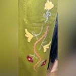 Free People NWOT We The Free Summer Bloom Embroidered Jeans grasshopper combo 25 Photo 8