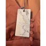 Lichi 40's retro satin midi dress L Mauve fabric covered buttons side zip NWT Pink Size L Photo 3