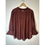 EXPRESS Wine Colored Blouse NWT Size medium Flared Sleeve Photo 1