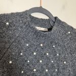 Black Tape Gray Mock Neck Pearl Sweater Size M Photo 1