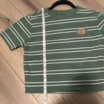 Dickies  Green Stripes Baby Tee Cropped Size Medium Photo 4