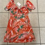 Gianni Bini Orange Multi Floral Dress Lined Size‎ L NWT Tropical Summer Vacation Size L Photo 6