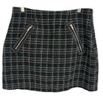 Green Plaid Mini Skirt Faux Leather Zipper Accents Size 10 Photo 0