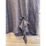 Democracy  Blue Heathered Short Sleeve Top Crochet Trim Tie Front Women Size S Photo 2