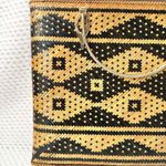 Vintage Philippines Tiruray Woven Raffia Tan Black Geometric Slim Top Handle Bag Photo 1
