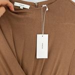 Vince Long Sleeve Draped Dress in Dark Taupe Large Photo 5