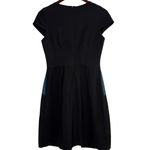 ZARA  Professional Cap Sleeve Colorblock Sheath Midi Dress S Blue Black White Photo 12