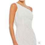 Mac Duggal Size 12 NEW One Shoulder White Sequined Mini Dress 5263 FLAW Photo 1