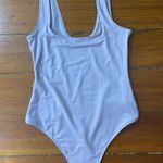 Parade Lavender Rounded Square Neck Thong Bodysuit ~ Size Medium 💛🍄 Purple Photo 2