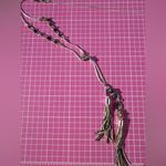 Nine West Silver bass metal chain 3 colors beads Tassel Necklace adjustable 38” Photo 7