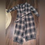 SKIMS RARE  Cozy Knit Unisex Robe in Plaid brown black fuzzy Xs fall holiday $250 Photo 4