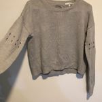 Open Back Cropped Oversized sweater with holes on upper sleeves! Gray Size M Photo 0