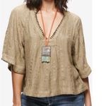 Free People Get Over It Embellished Split-Neck Top Photo 0