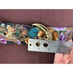 belt cloth covered floral 1980s purple green tan gold Photo 1