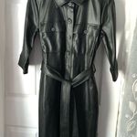 Apt. 9  Cara Santana Women Faux Leather Jumpsuit Women sz XS buttons front belt Photo 3