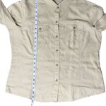 Saks 5th Avenue Saks Fifth Avenue Threads 100% Linen Utility Top Womens S 12 Beige Button Down Photo 7