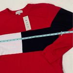 New GAZE Women’s Long Sleeve Boxy Fit Cropped Shirt Sz M Patriotic Color Block Red Size M Photo 7