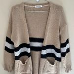 Goodnight Macaroon ‘Estrella' Stripe Colorblock Cardigan in Cream White Photo 6