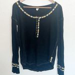 We The Free Free People Rainbow Knit Thermal Cotton Blend Henley Long Sleeve Photo 0