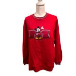 Vintage 90s Disney Store Mickey Mouse Sweatshirt Red Small NWT USA Photo 1